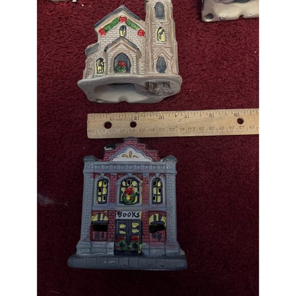 Greenbrier INT'L Christmas Houses/Buildings NO LIGHTS BLDGS ONLY Set Of Ten (10) - Picture 11 of 13